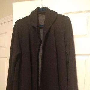 Navy blue jacket. Heavy. No zipper. Size large